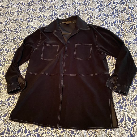 Classiques Entier Black Contrast Stitch Lightweight Jacket/Overshirt - Picture 1 of 5
